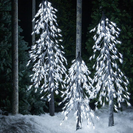 6' Cool White LED Frosted Alpine Wisp Tree
