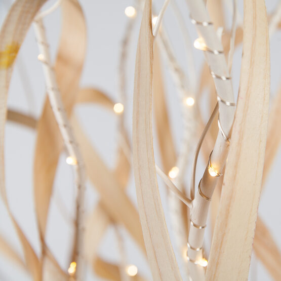 63" Cream Curly LED Lighted Branches, Warm White Lights, 1 pc