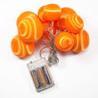 Battery Operated Orange Ball Ornament Light Set, 10 Amber LED Lights