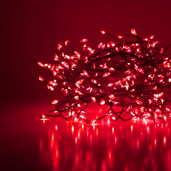 Red LED Outdoor Fairy String Lights, Silver Wire
