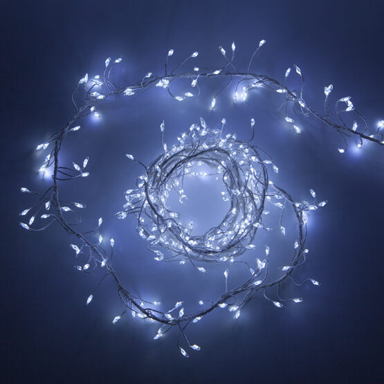 Cool White LED Outdoor Fairy String Lights, Silver Wire