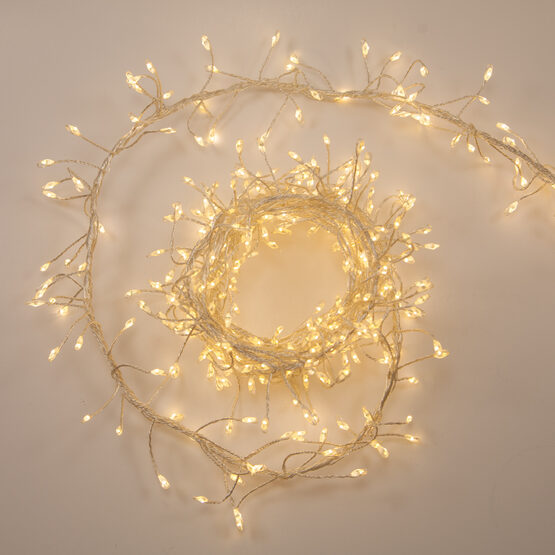Warm White LED Outdoor Fairy String Lights, Silver Wire - Yard Envy
