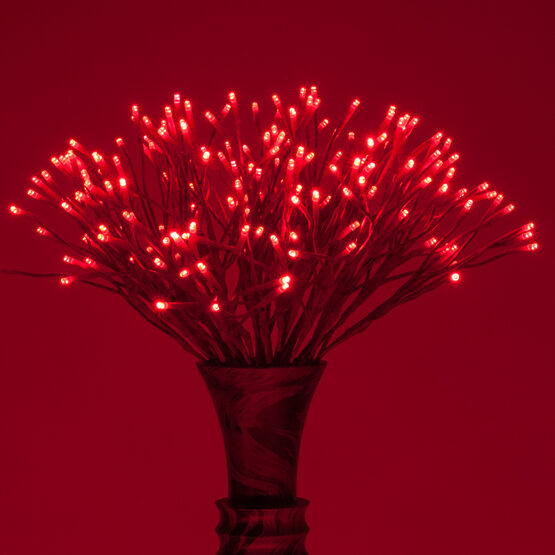 24" Red Starburst LED Lighted Branches, Red-Cool White Lights, 1 pc