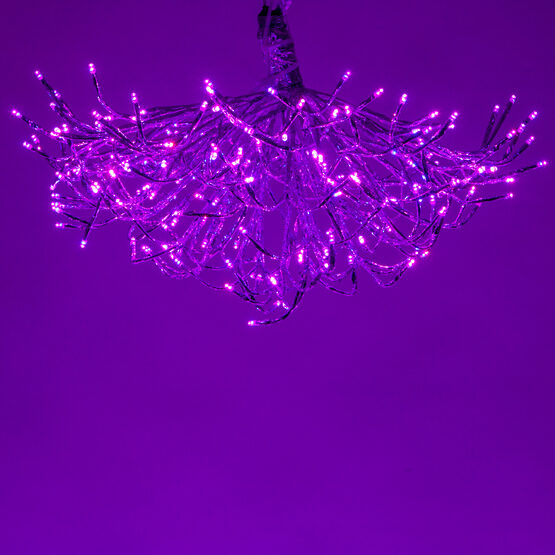 24" Silver Starburst LED Lighted Branches, RGB Lights, 1 pc