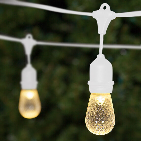 54' Outdoor Patio Light String, 24 Warm White S14 LED Bulbs