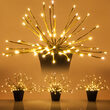 15" Gold Starburst LED Lighted Branches, Warm White Twinkle Lights, 3 pc