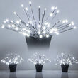 15" Silver Starburst LED Lighted Branches, Cool White Twinkle Lights, 3 pc