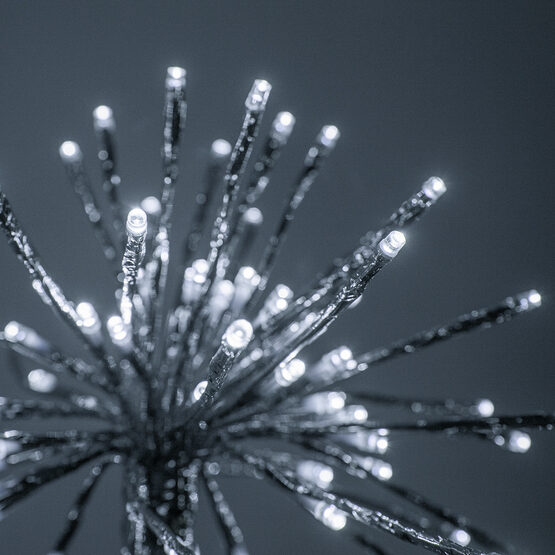 10" Silver Starburst LED Lighted Branches, Cool White Lights, 3 pc