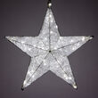 20" Silver LED Hanging Star Light, Metallic Mesh Covered Frame
