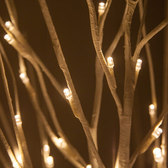 4' Warm White LED Birch Tree