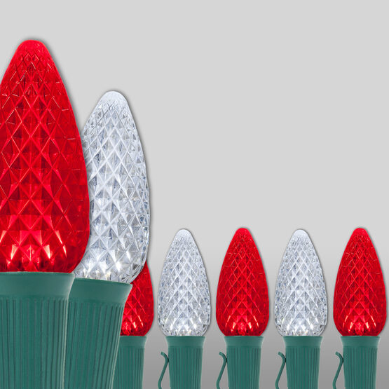 Opticore C9 Commercial LED String Lights, Red/Cool White - Yard Envy