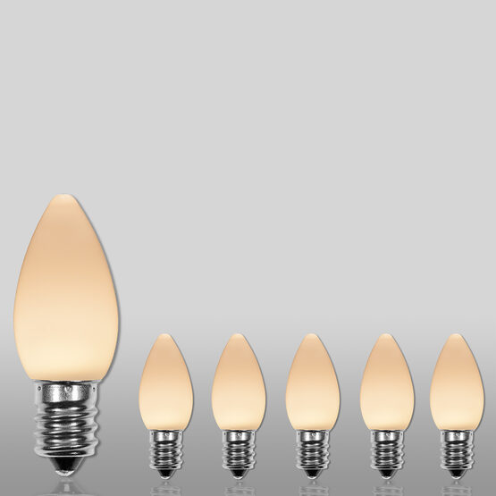 C7 Warm White Smooth OptiCore LED Christmas Light Bulbs