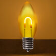 C9 FlexFilament TM Vintage LED Light Bulb, Gold Transparent Acrylic