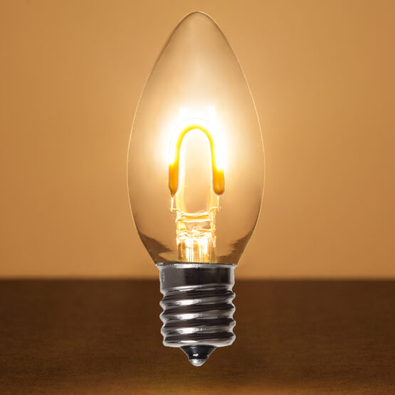 C9 FlexFilament TM Vintage LED Light Bulb, Warm White Transparent Glass