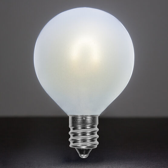 G50 FlexFilament TM Vintage LED Light Bulb, Cool White Satin Glass