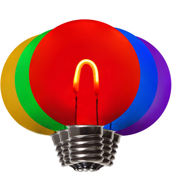 G50 FlexFilament TM Vintage LED Light Bulb, Multicolor Transparent Acrylic