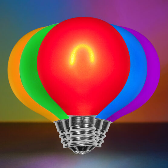 G50 FlexFilament TM Vintage LED Light Bulb, Multicolor Satin Glass