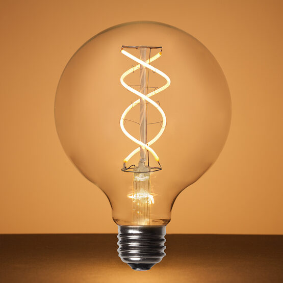 G95 Globe Light FlexFilament TM LED Edison Light Bulb, Warm White Transparent Glass