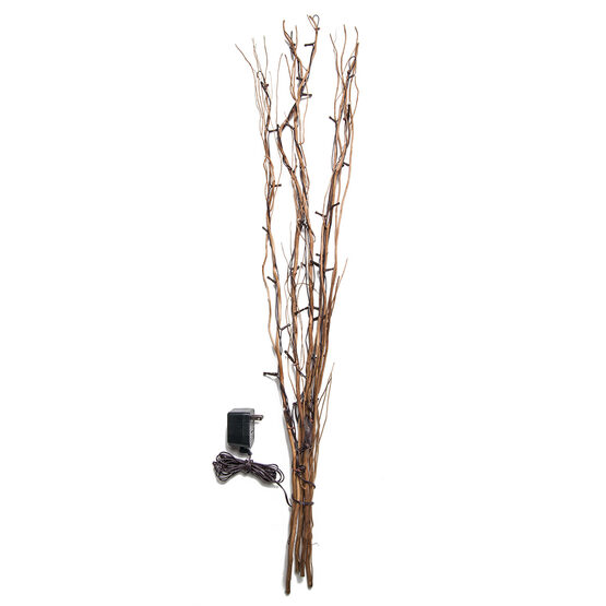 36" Brown Lighted Branches, Clear Rice Lights, 1 pc