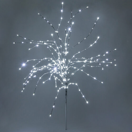 30" Silver LED Lighted Branches, Cool White Twinkle Lights, 1 pc