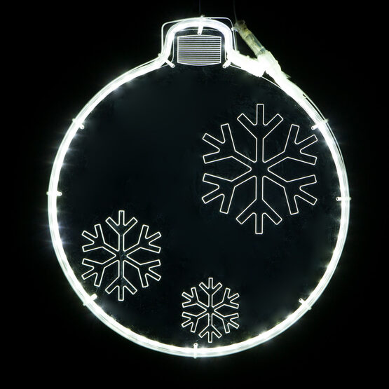 13" Clear Lit Ornament with Snowflake Laser Etching 