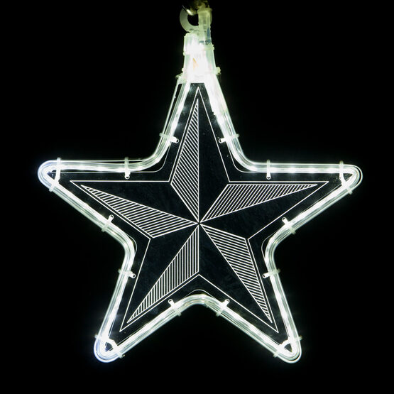 10" Clear Star Light with Pinwheel Laser Etching 