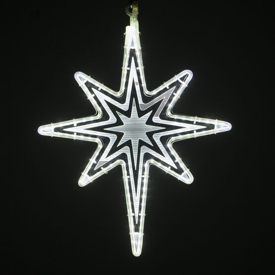 18" Clear Bethlehem Star Light with Starburst Laser Etching