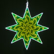 25" Electric Green 8 Point Star Light with Swirl Filigree Laser Etching 