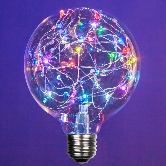 G95 LEDimagine TM Fairy Globe Light Bulb, RGB Color Change
