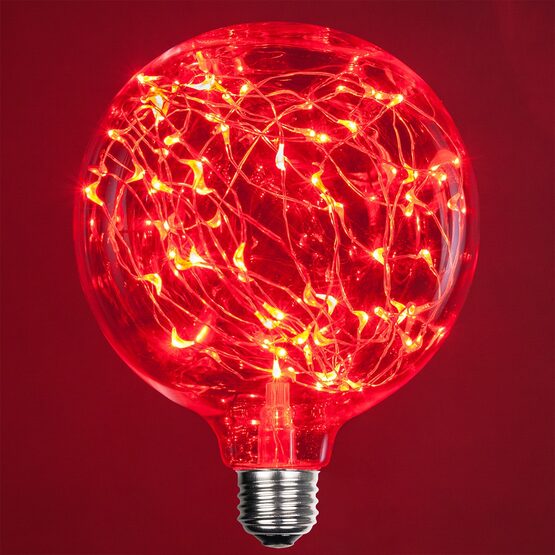 G125 LEDimagine TM Fairy Globe Light Bulb, Red