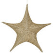 16" Gold Unlit Hanging Star, Fold Flat Frame with Metallic Polymesh