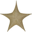 32" Gold Unlit Hanging Star, Fold Flat Frame with Metallic Polymesh