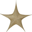 44" Gold Unlit Hanging Star, Fold Flat Frame with Metallic Polymesh