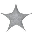 32" Silver Unlit Hanging Star, Fold Flat Frame with Metallic Polymesh