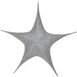 44" Silver Unlit Hanging Star, Fold Flat Frame with Metallic Polymesh