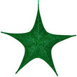 26" Green Unlit Hanging Star, Fold Flat Frame with Metallic Polymesh