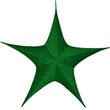 44" Green Unlit Hanging Star, Fold Flat Frame with Metallic Polymesh
