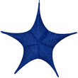 26" Blue Unlit Hanging Star, Fold Flat Frame with Metallic Polymesh