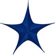 44" Blue Unlit Hanging Star, Fold Flat Frame with Metallic Polymesh