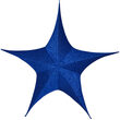 54" Blue Unlit Hanging Star, Fold Flat Frame with Metallic Polymesh
