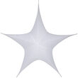 60" White Unlit Hanging Star, Fold Flat Frame with Metallic Polymesh