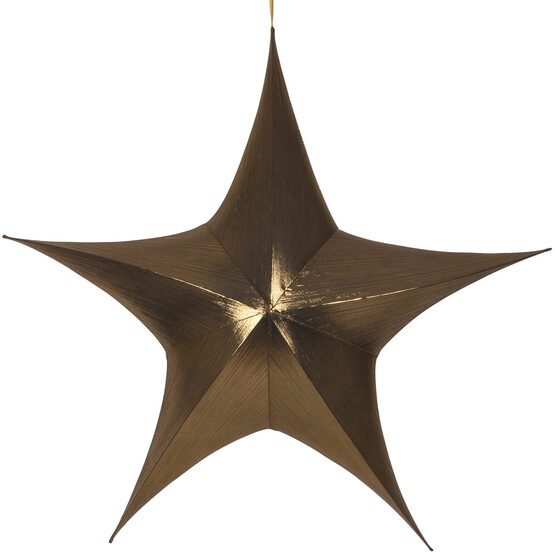 54" Gold Unlit Hanging Star, Fold Flat Frame with Metallic Lame