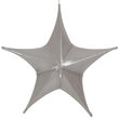16" Silver Unlit Hanging Star, Fold Flat Frame with Metallic Lame