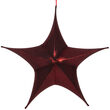 26" Red Unlit Hanging Star, Fold Flat Frame with Metallic Lame