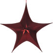54" Red Unlit Hanging Star, Fold Flat Frame with Metallic Lame