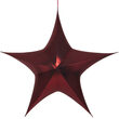 60" Red Unlit Hanging Star, Fold Flat Frame with Metallic Lame