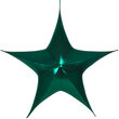 54" Green Unlit Hanging Star, Fold Flat Frame with Metallic Lame
