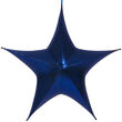 32" Blue Unlit Hanging Star, Fold Flat Frame with Metallic Lame