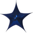 60" Blue Unlit Hanging Star, Fold Flat Frame with Metallic Lame