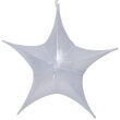 16" White Unlit Hanging Star, Fold Flat Frame with Metallic Lame